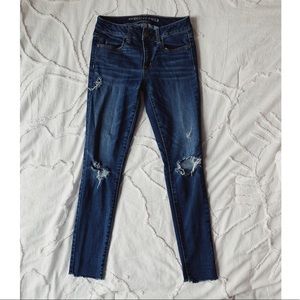 distressed denim jeans